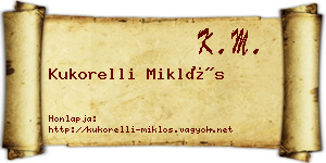 Kukorelli Miklós névjegykártya