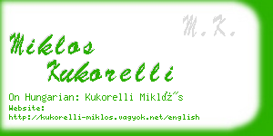 miklos kukorelli business card